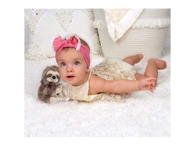 Bearington Baby Lil Speedy Plush Stuffed Animal Sloth Shaker Rattle Ring Rattle 55 inches