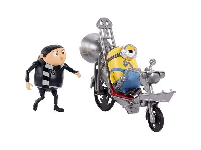 Minions: The Rise of Gru Movie Moments Pedal Power Gru Approx 4-in/10-cm Action Figure Interactive Toy with Articulation & Movie Scene Accessories