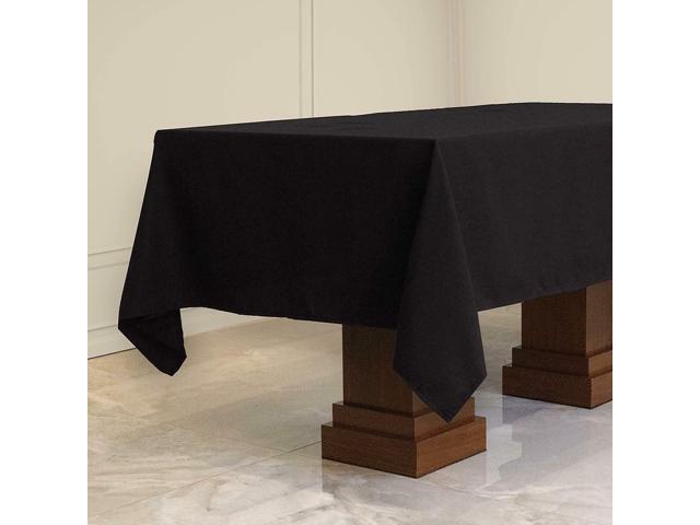 Kadut Rectangle Tablecloth (60 x 102 Inch) Black Rectangular Table Cloth for 6 F