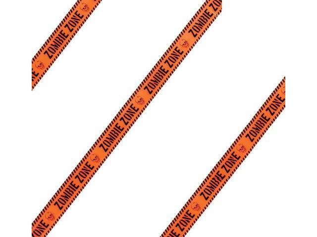 Orange Caution Tape Zombie Zone 50ft Halloween Decoration Decor