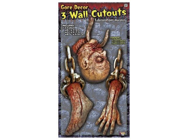 Severed Head Foot Hand Body Parts Cardboard Cutouts Halloween Decoration Prop