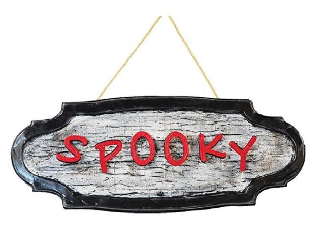 SPOOKY Animated Sign w Moving Letters Wall Art Halloween Haunted House Decor