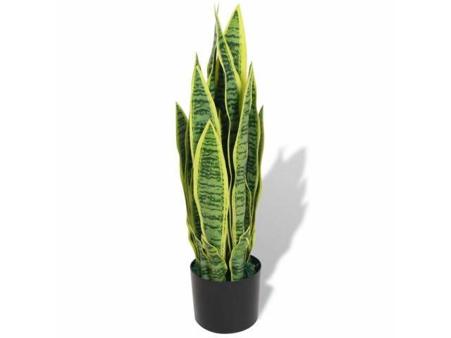 Artificial Sansevieria Plant w/ Pot 256' Green Fake Leaves Tree Decor