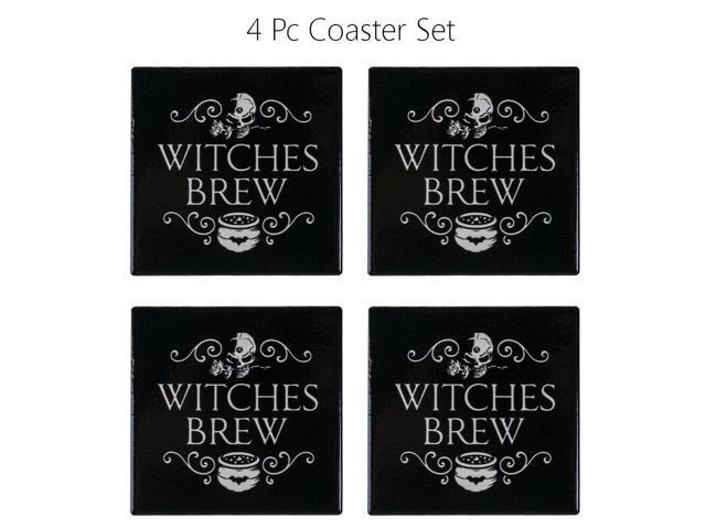Alchemy of England Witches Brew Coasters Ceramic with Cork Backing Set of 4