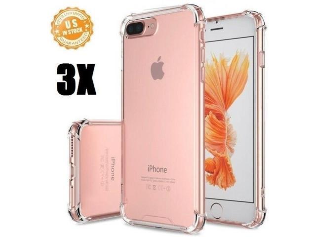 3 Pack* 7 Plus Iphone* Transparent Thin Hard Reinforced Tpu Bumper Cushion Case
