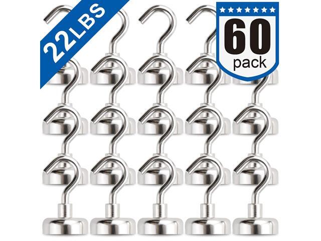 22Lbs Magnetic Hooks for Cruise Grill Towel Indoor Hanging Home Kitchen Workplace Office and Garage - 60 Pack
