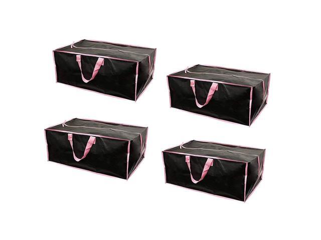 Earthwise Reusable Storage Bags Totes Extra Large Container Backpack Handles w/Zipper closure in Matte Black Great for Moving Compatible with Ikea