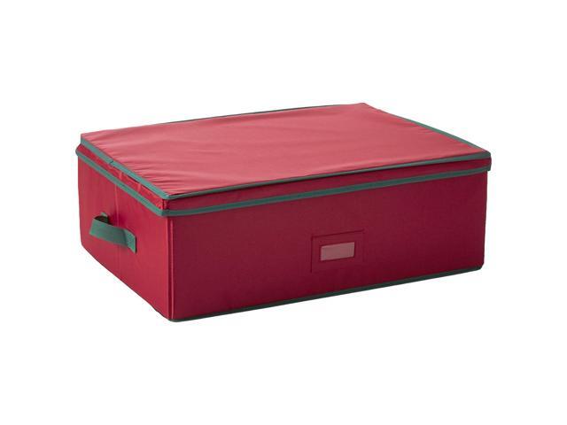 HOMZ 5831005 Heirloom-Ornament Storage Box Large Holiday Red