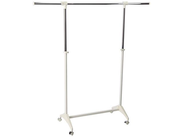 Honey-Can-Do GAR-03537 Adjustable Modern Garment Rack with Wheels Up to 66-Inch White
