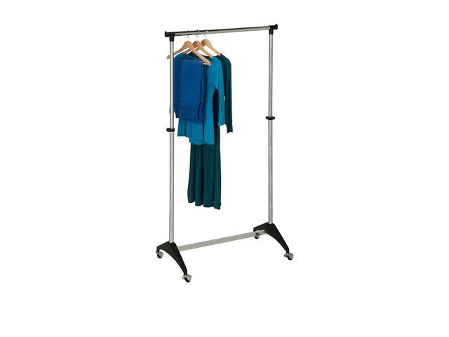 Honey-Can-Do GAR-03535 Adjustable Expandable Garment Rack with Locking Wheels Up to 66-Inch Chrome