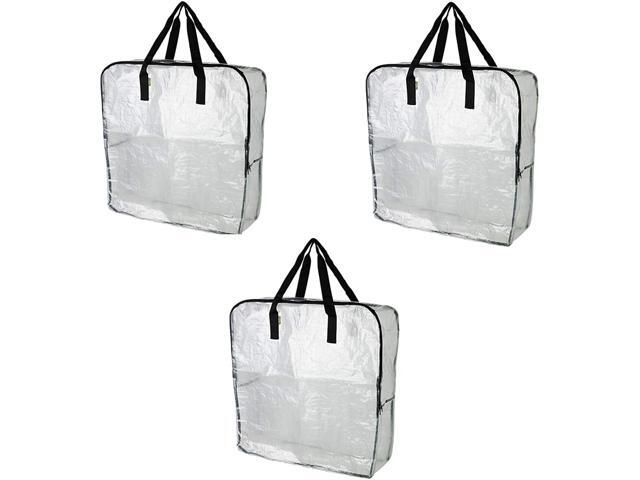 Pack of 3 - Extra Large Clear Storage Bag for Clothing Storage Under the Bed Storage Garage Storage Recycling Bags