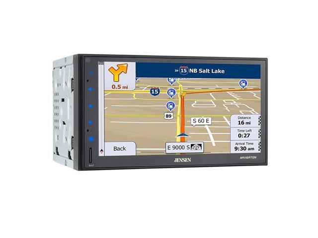 Jensen CMN86 68 inch LED Multimedia Touch Screen Double Din Car Stereo Built-in Navigation Push to Talk Assistant Bluetooth Steering Wheel