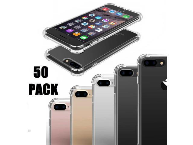 8 Plus iPhone *Pack Of 50* Transparent Hard Reinforced TPU Bumper Cushion Case