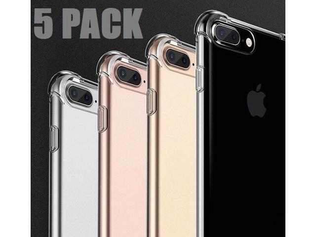 5 PACK* 6 PLUS iPhone Hard Thin Transparent Reinforced TPU Bumper Cushion Case