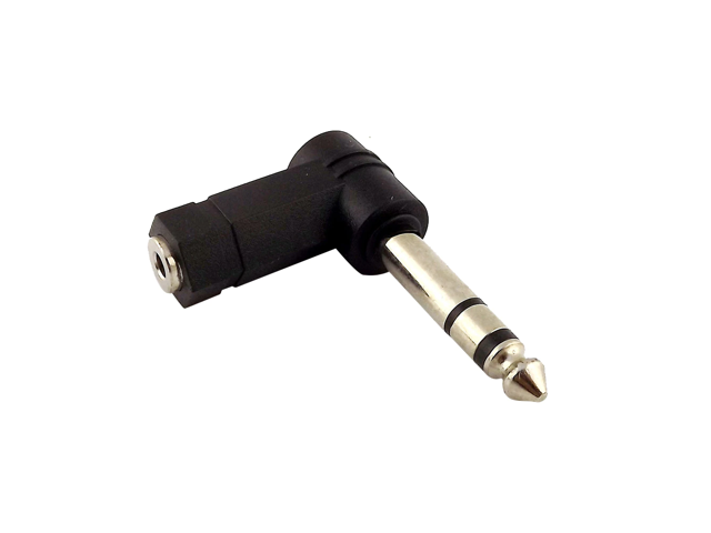 90 Degrees 35 to 635/65mm 1/4' Mono Jack Stereo Speaker Audio Adapter Plug 35mm TRS Connector Converter AUX Headphone Cable