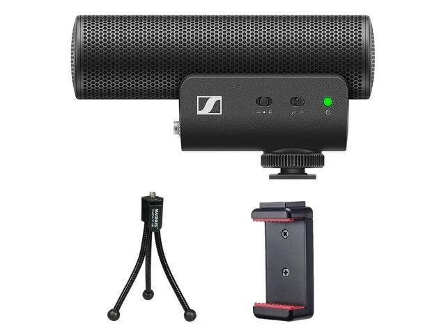 Sennheiser MKE 400 Camera-Mount Shotgun Microphone (2nd Generation) Bundle with Compact Tabletop Tripod and Smartphone Tripod Mount