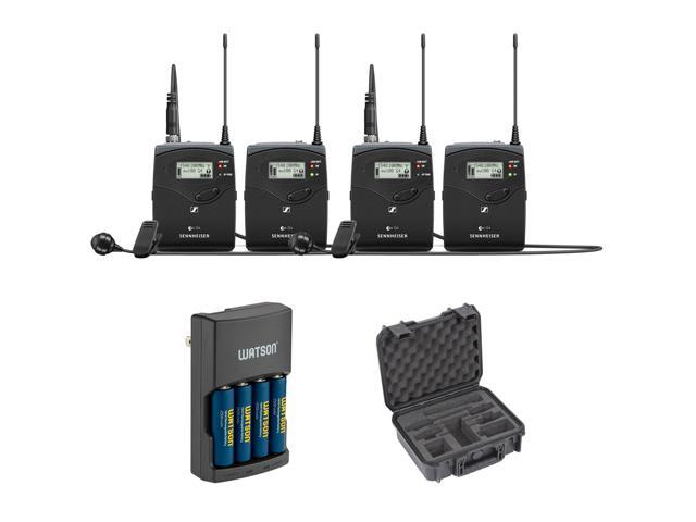 Sennheiser EW 122P G4 Camera-Mount Wireless Lavalier Microphone System A1: 470 to 516 MHz (2-Pack) Bundle with SKB 3I1209-4-BH4 SKB iSeries