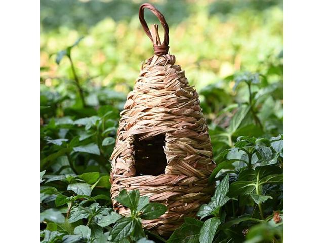 5Pcs Handwoven Straw Bird Nest House Hatching Grass Cave (753244887028 Home & Garden Lawn & Garden Outdoor Living) photo