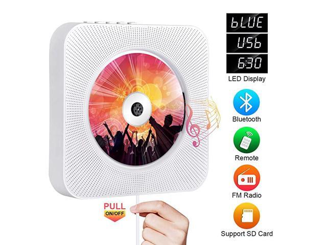 Portable CD Player with Bluetooth Wall Mountable CD Players Music Player Home Audio Boombox with Remote Control FM Radio Builtin HiFi Speakers LCD