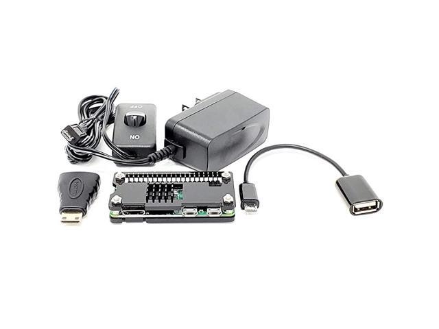 Inc Raspberry Pi Zero Starter Case Kit with Power Adapter and Cables RASPCS01PWRBK