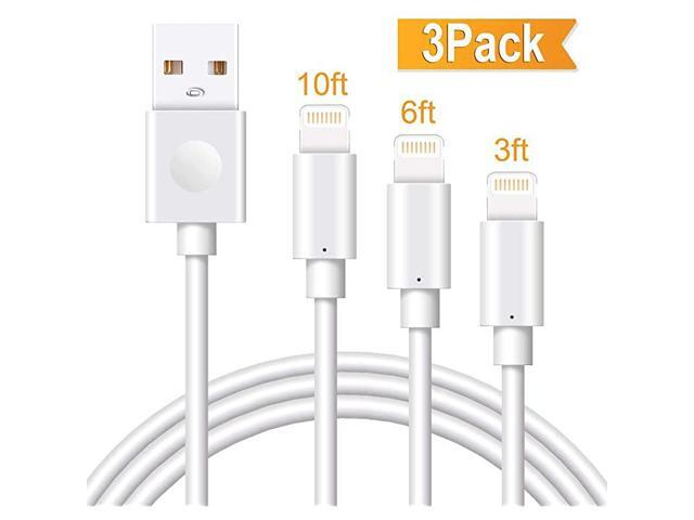 iPhone Charger Cable 3Pack 3610FT MFi Certified Lightning Cord USB A Fast Charging Compatible with iPhone 12 SE 11 Pro MAX X Xs XR 8 7 6 Plus 7 6S