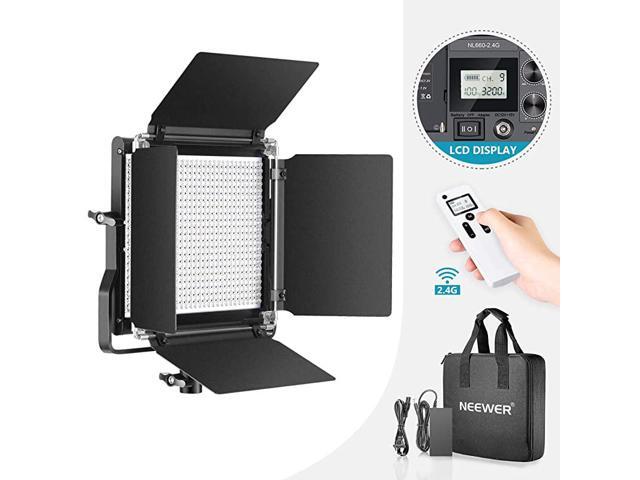Advanced 24G 660 LED Video Light Dimmable BiColor LED Panel with LCD Screen and 24G Wireless Remote for Portrait Product Photography Studio Video