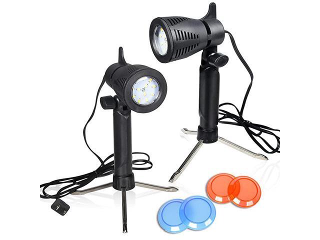 Photography LED Continuous Light Lamp 5500K Portable Camera Photo Lighting for Table Top Studio 2 Sets