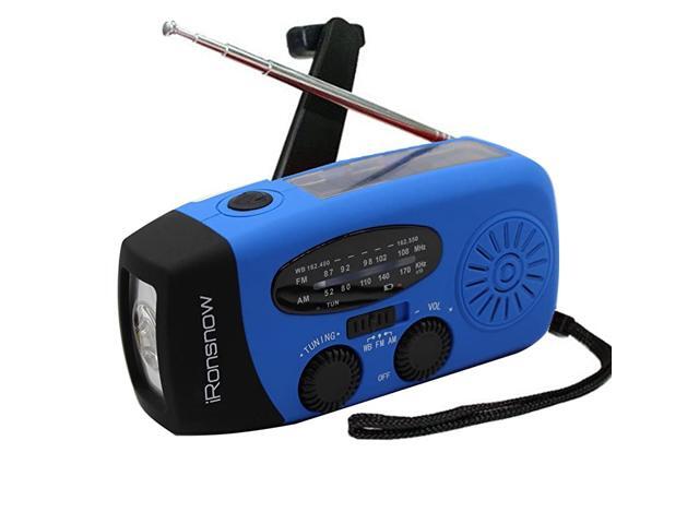 Upgraded Version IS088+ 1000mAh Solar Hand Crank Radio AMFMNOAAWB Weather Emergency Radio Dynamo LED Flashlight Power Bank for iPhoneAndroid Smart