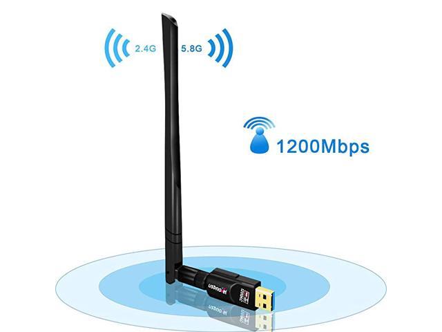 WiFi Adapter 1200Mbps30 Wireless Network WiFi Dongle with 5dBi External Antenna for PCDesktopLaptopMac Dual Band 24G5GSupport Windows