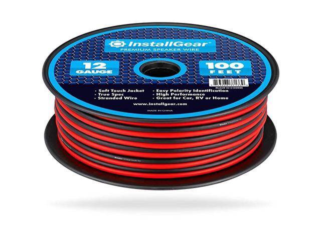 12 Gauge AWG 100ft Speaker Wire True Spec and Soft Touch Cable - Red/Black