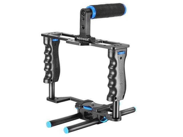 Aluminum Alloy Camera Video Cage Film Movie Making Kit include1Video Cage1Top Handle Grip215mm Rod for DSLR Cameras Such as Canon 5D mark II III