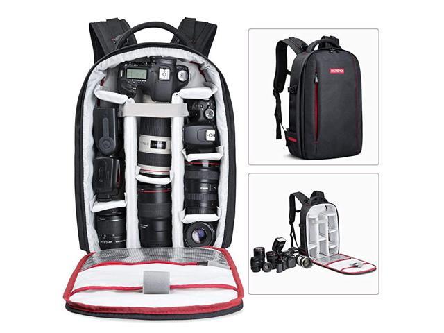 DSLR Camera Backpack Waterproof Camera Bag for SLRDSLR Camera Lens and Accessories Black Large