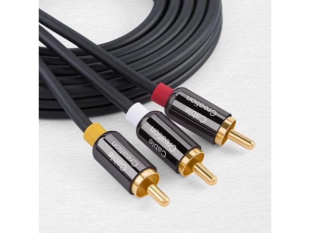 3RCA Cable Long 16ft 3RCA Male to 3RCA Male Video Audio Stereo Cable GoldPlated Compatible with SetTop Box Speaker Amplifier DVD Player 5M