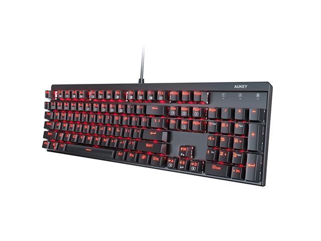 Mechanical Keyboard Red Switch Gaming Keyboard with Red Backlit 104 Keys 100 Antighosting with Metal Top Panel and WaterResistant Design for PC and