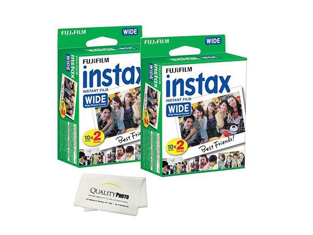 instax Wide Instant Film for instax Wide 300 200 and 210 cameras w Microfiber Cloth by Quality Photo 40 Exposures
