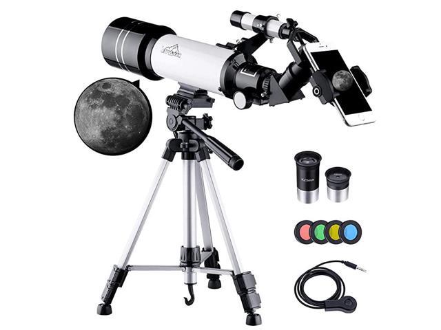 Kids Telescope for Adults Astronomy Beginners 70mm Refractor Telescope with Adjustable 47inch Tripod Smartphone Adapter Camera Shutter Wire Control