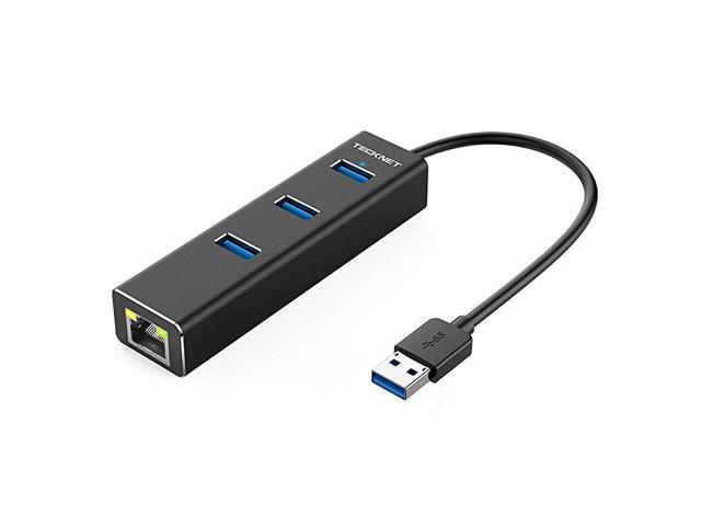 Aluminum 3Port USB 30 Hub with RJ45 101001000 Gigabit Ethernet Adapter Converter LAN Wired USB Network Adapter for Ultrabooks Notebooks Tablets and