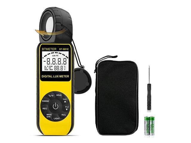 BT881E Digital IlluminanceLight Meter Measure Lights 001~300000 Lux 001~30000 FC Foot Candles Par Meter Luxmeter for Plants Aquarium Light Tester