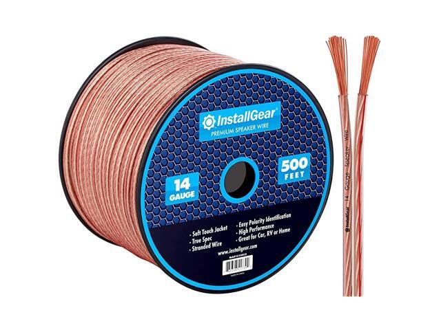 14 Gauge AWG 500ft Speaker Wire Cable Clear