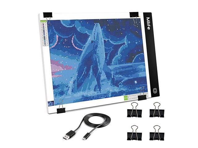 B4 LED Light Pad Upgraded Diamond Painting Light Box Dimmable Tracing Light Board Sketching Animation Drawing Light Box with 4 Fasten Clips