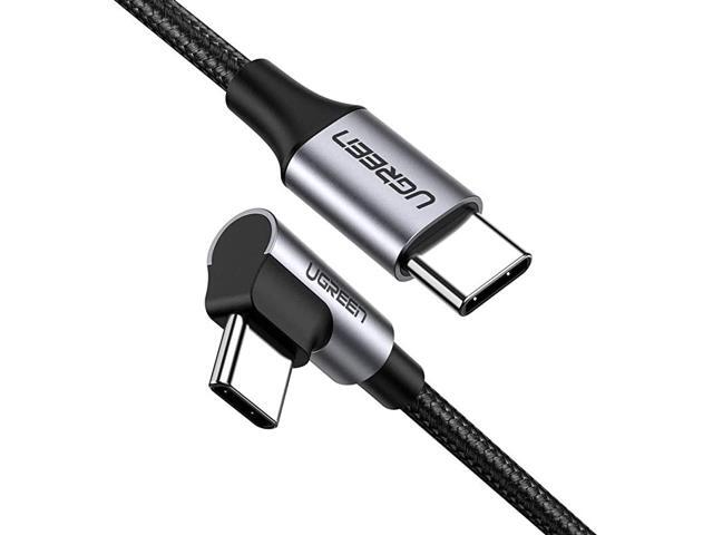 USB C to USB C Cable Right Angle 90 Degree Type C 60W PD Fast Charge Compatible for Google Pixel 4 3 XL Samsung Galaxy Note 10 9 S20 S10 MacBook