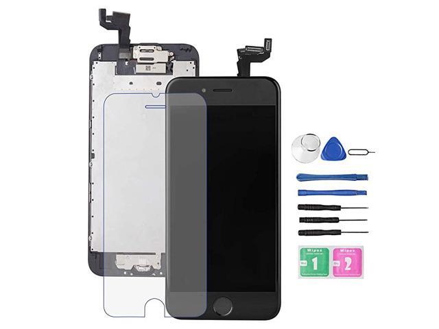 for iPhone 6S Screen Replacement Black LCD Touch Digitizer Complete Display for A1633 A1688 A1700with Home Button Proximity Sensor Ear Speaker