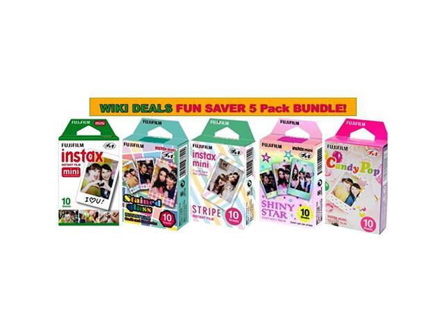 Instax Mini Instant Film Bundle Candy Pop Stained Glass Stripe Shiny Star Single Pack 50 Sheets