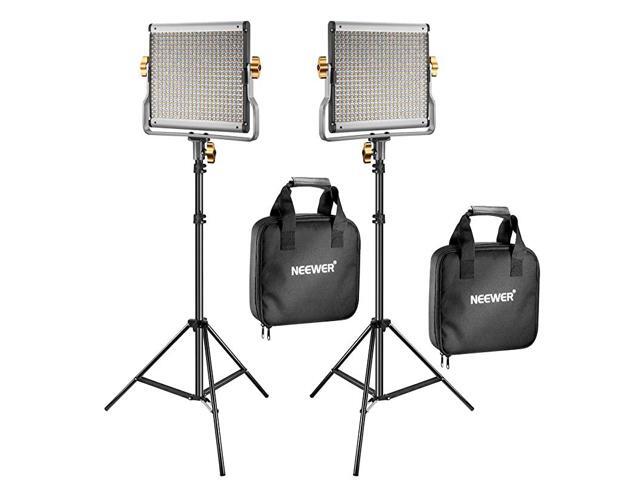 2 Packs Dimmable BiColor 480 LED Video Light and Stand Lighting Kit Includes 32005600K CRI 96+ LED Panel with U Bracket 75 inches Light Stand for