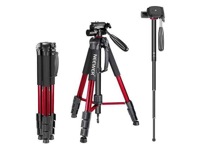 Portable 70 inches177 centimeters Aluminum Alloy Camera Tripod Monopod with 3Way Swivel Pan HeadBag for DSLR CameraDV Video CamcorderLoad up to 88
