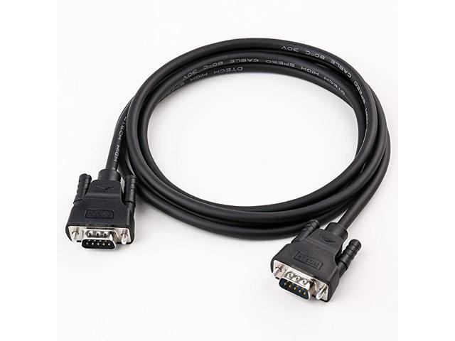 10ft DB9 to DB9 RS232 Serial Cable Male to Male Modem Cord Cross TX RX line for Data Communication 10 Feet Black