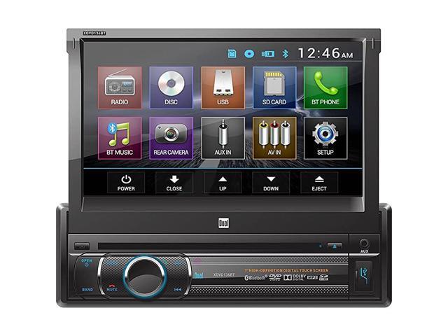 XDVD136BT Multimedia Retractable & Detachable 7' TFT Touchscreen Single DIN Car Stereo Receiver with Built-in Bluetooth CD/DVD USB SD Card & MP3