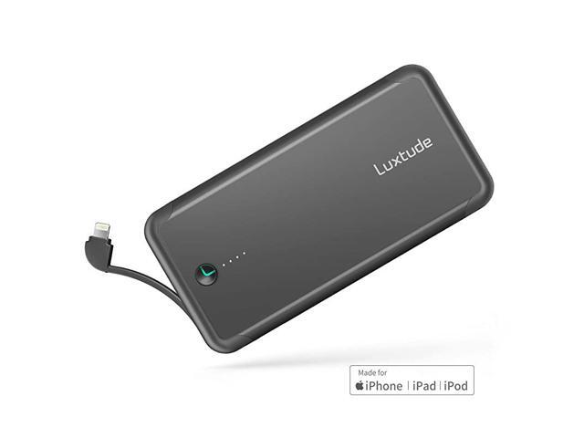 10000mAh Power Bank for iPhone Mfi Apple Certified Slim External Battery Pack Built in Lightning Cable Fast Charging Portable Charger for iPhone