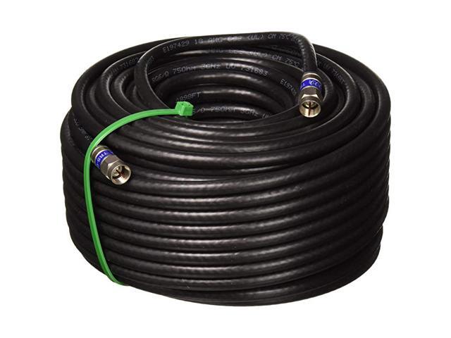 100ft Weather Seal Quad Shield Outdoor 3GHZ RG6 Coaxial Cable 75 Ohm Satellite TV or Broadband Internet Anti Corrosion Brass Connector RG6 Fittings
