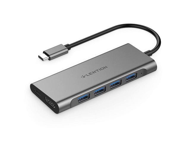 USBC MultiPort Hub with 4K HDMI Output 4 USB 30 Type C Charging Adapter Compatible 20202016 MacBook Pro 131516 New Mac Air Surface Chromebook More